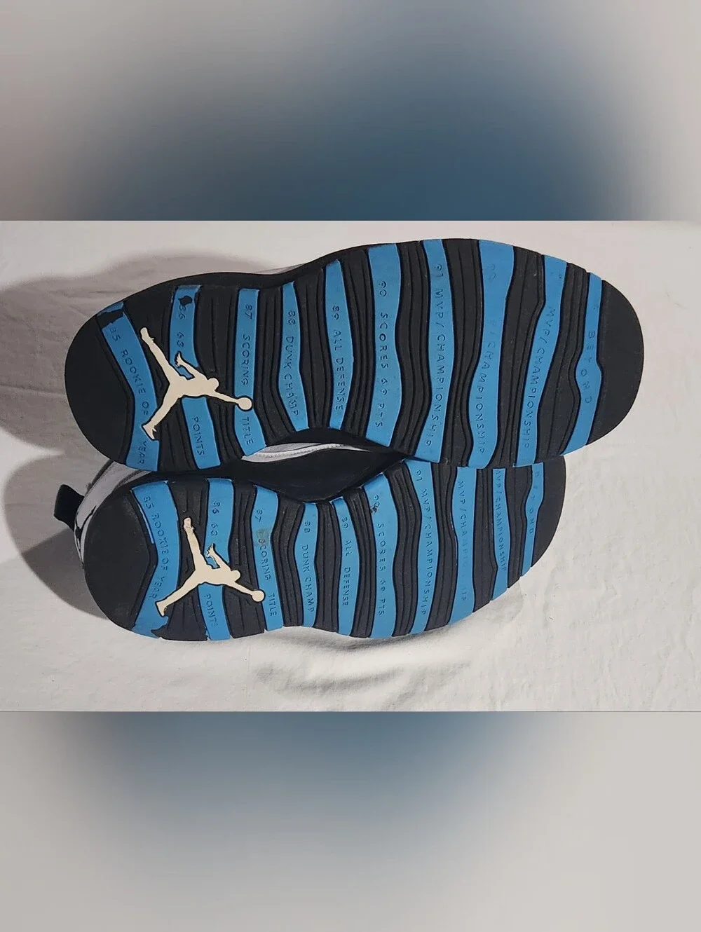 Air Jordan 10 Retro Powder Blue & White, Black Size 13